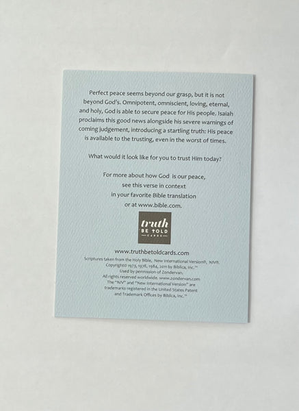 Perfect Peace Christian Encouragement Bible Verse Greeting Card