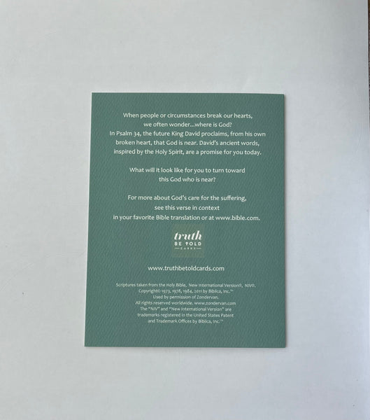 Brokenhearted Christian Sympathy or Encouragement Bible Verse Greeting Card