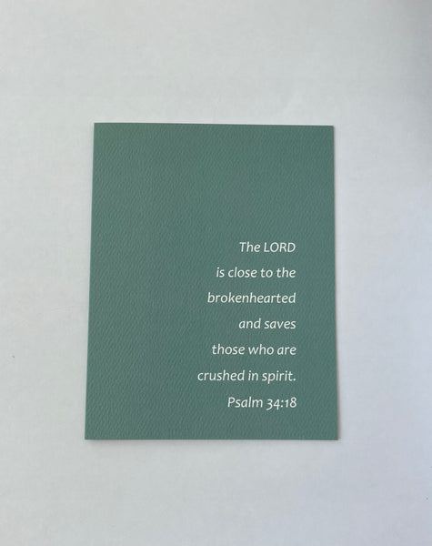 Brokenhearted Christian Sympathy or Encouragement Bible Verse Greeting Card